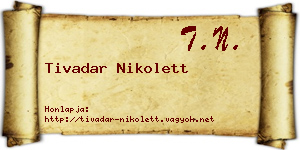 Tivadar Nikolett névjegykártya